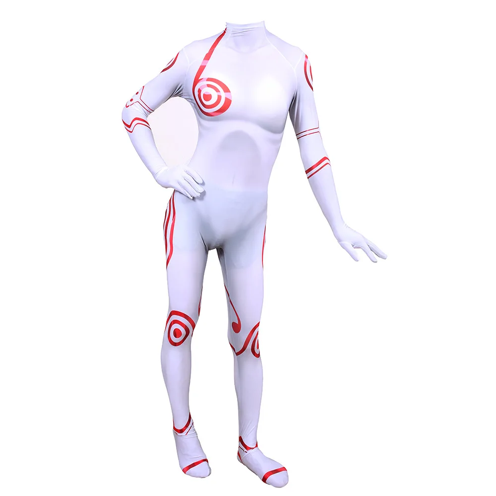 Adult Deadman Wonderland Cosplay Shiro Costume Women Men Children Bodysuit Costume Zentai Zipper Jumpsuit Outfit for Halloween