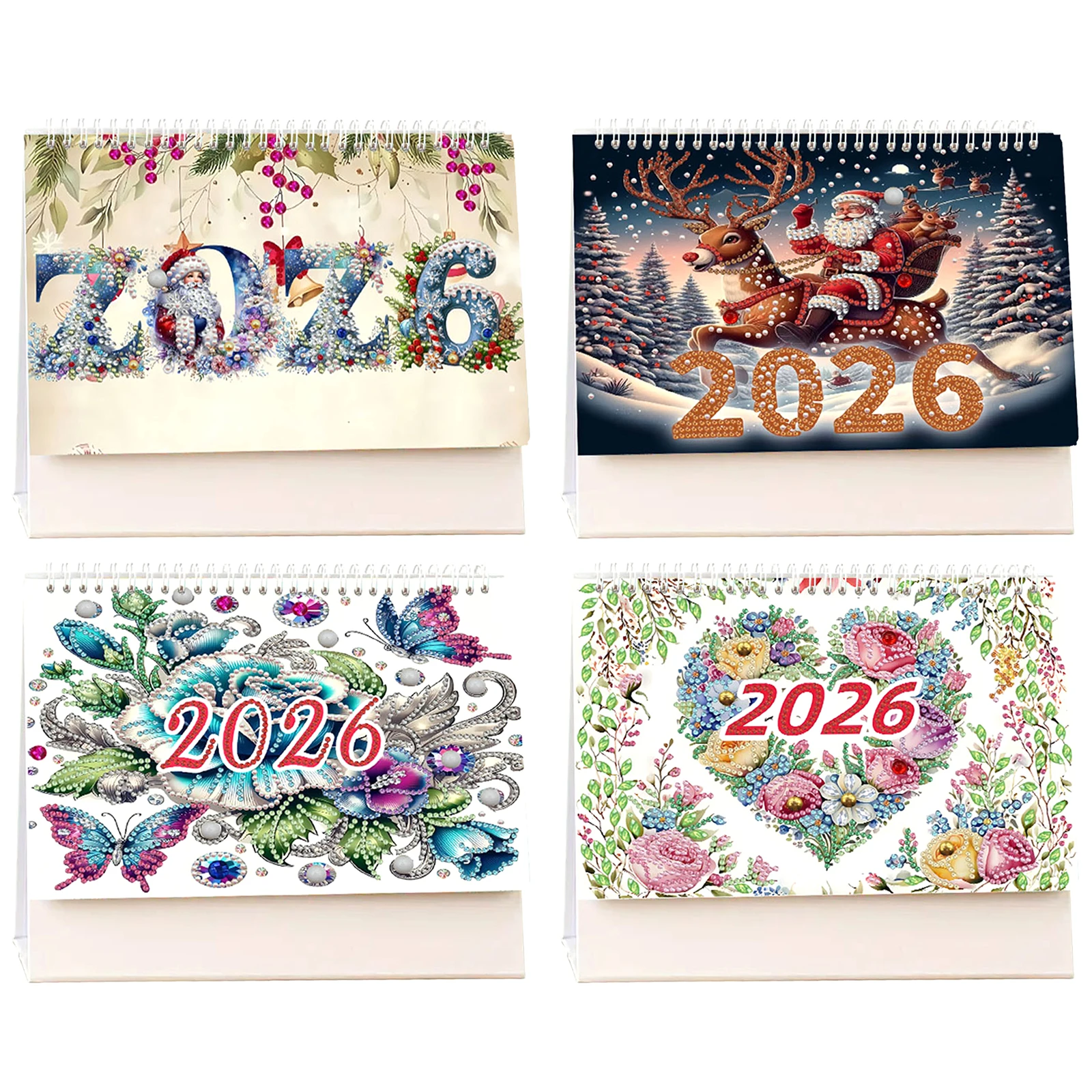 

5D/DIY Calendar Diamond Painting Calendar Kit Partial Drill Shiny Rhinestones Decor Calendar Multi-Purpose for New Year Gifts