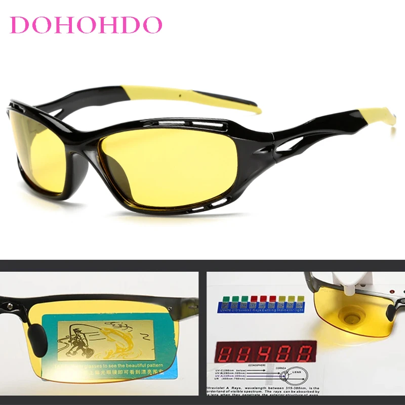 

Brand Designer Driving Night Vision Goggles UV400 Anti-Glare Polarized Cycling Glasses Windproof Goggles Lunettes Homme Luxe