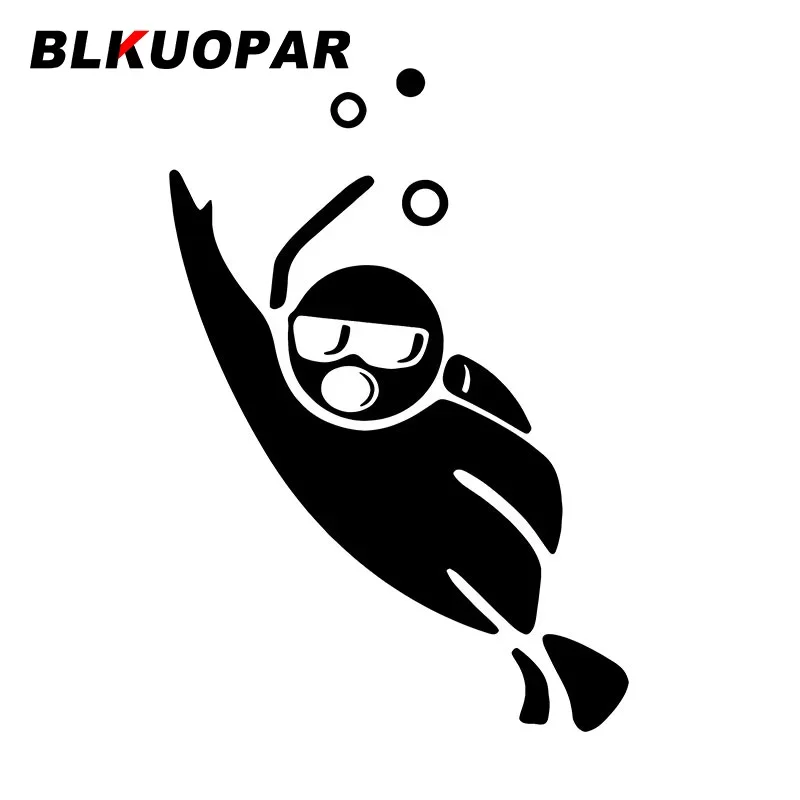 

BLKUOPAR Cute Diver Raising Hand Silhouette Car Stickers Fashion Decal Sunscreen Die Cut Bumper Refrigerator Car Decoration