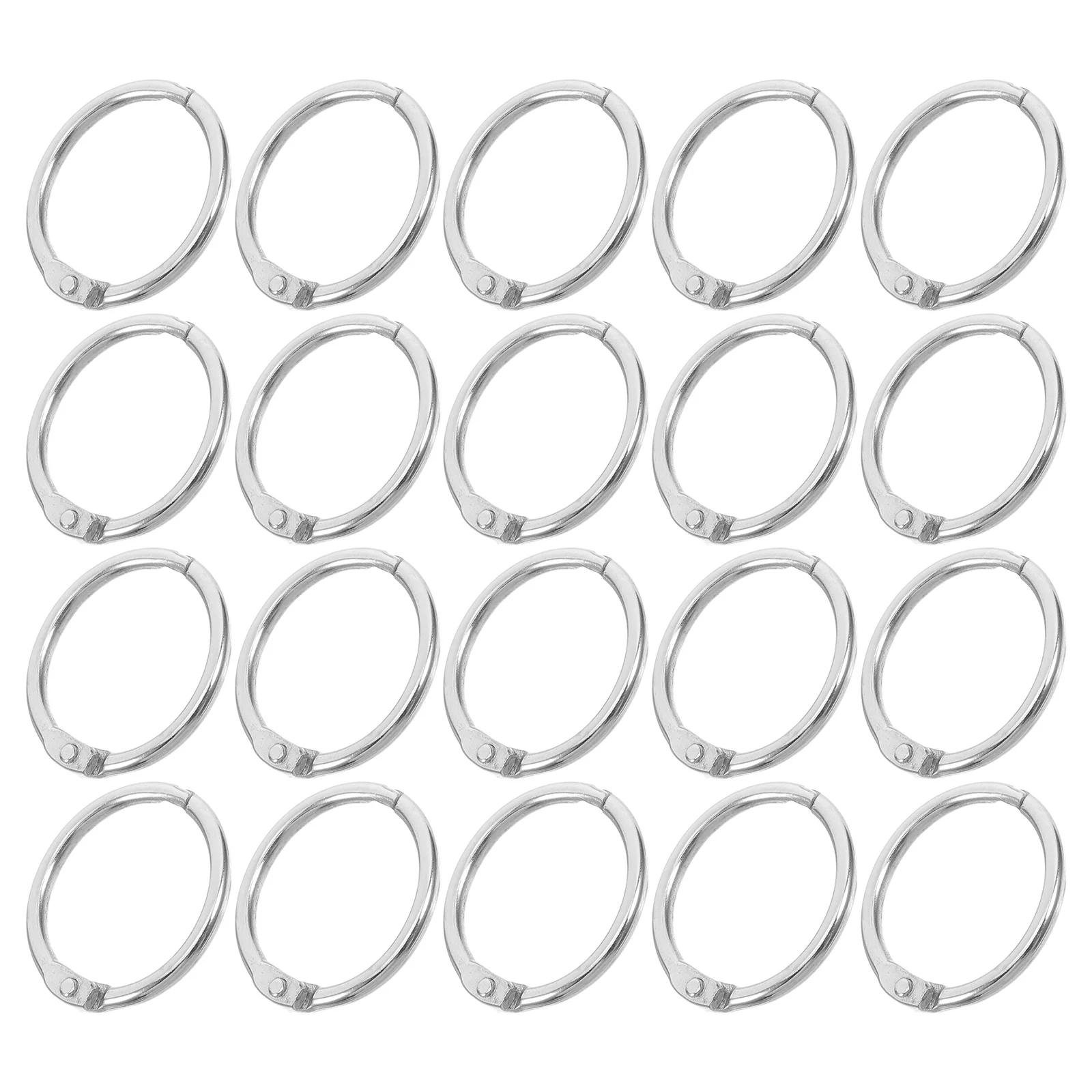 

100 шт. серебристых металлических кольцевых скрепок 20 мм с поворотным карабином для рукоделия, скрапбукинга, брелоков, папок для заметок, для офиса и школы