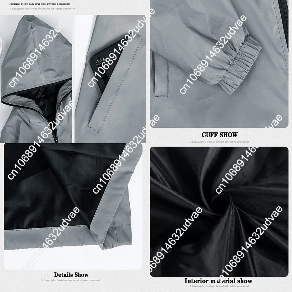 Chaqueta reflectante del Cuerpo de Quartermaster de la rama del Ejército de EE. UU., abrigo para hombre y mujer, cortavientos con capucha, chaquetas con bolsillo, cremallera, Sudadera con capucha personalizada
