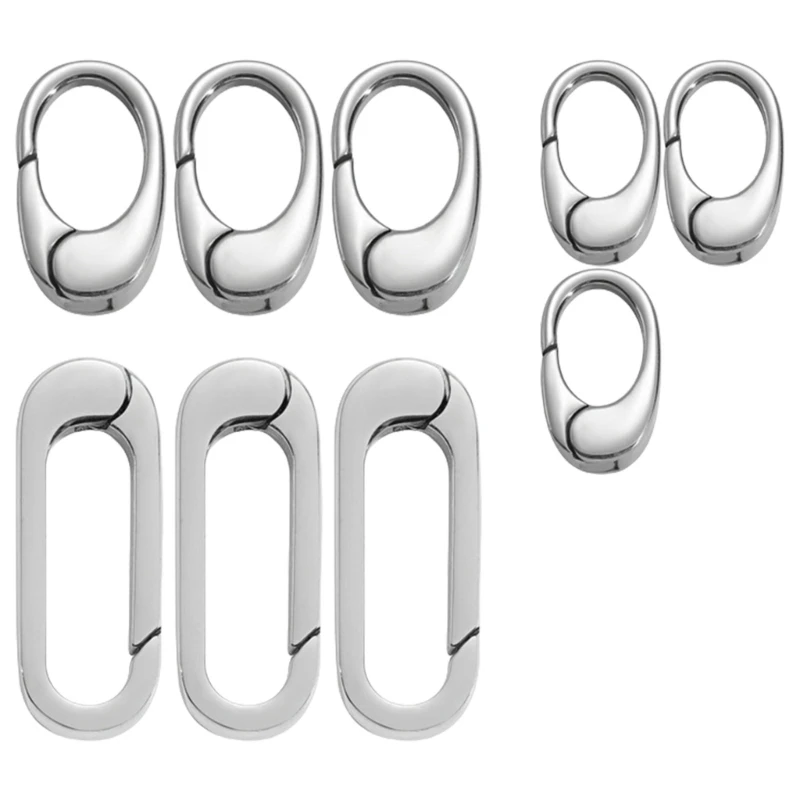 

9Pcs Oval Clasps for Professional Jewelry Crafting Necklaces and Bracelets Connectors Secure Jewellery Locking Mechanism