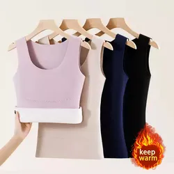 Women's Thickening Seamless Heat Insulation Tank Top Plush Thin Slim Fit Insulation Clothing Autumn Winter Base Coat Underwear
