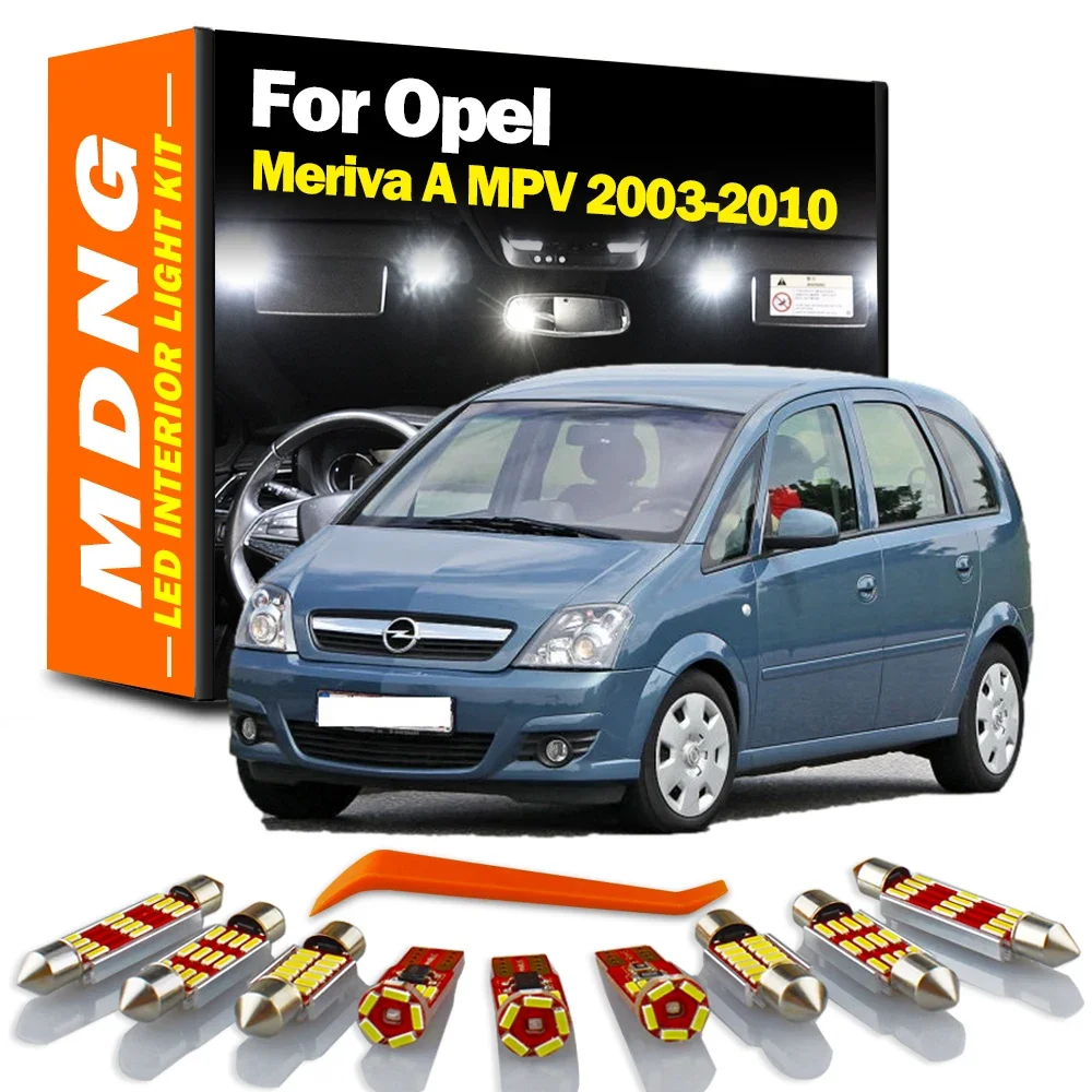 

MDNG 10Pcs For Opel Meriva A MPV 2003-2005 2006 2007 2010 Vehicle LED Interior Dome Map Light Kit Car Led Bulbs Canbus No Error