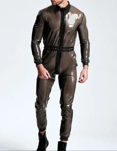 Catsuit de látex de goma hecho a mano para mascarada de Halloween, traje gris ahumado, Cosplay