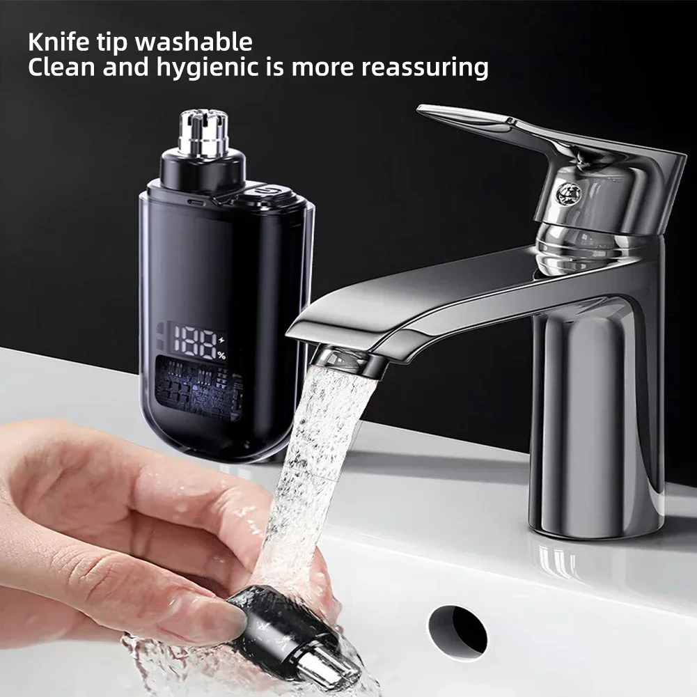 Portable Nose Hair Trimmer Rechargeable Electric Facial Hair Eyebrow Trimmer Mini Nose Hair Cleaner USB Charging