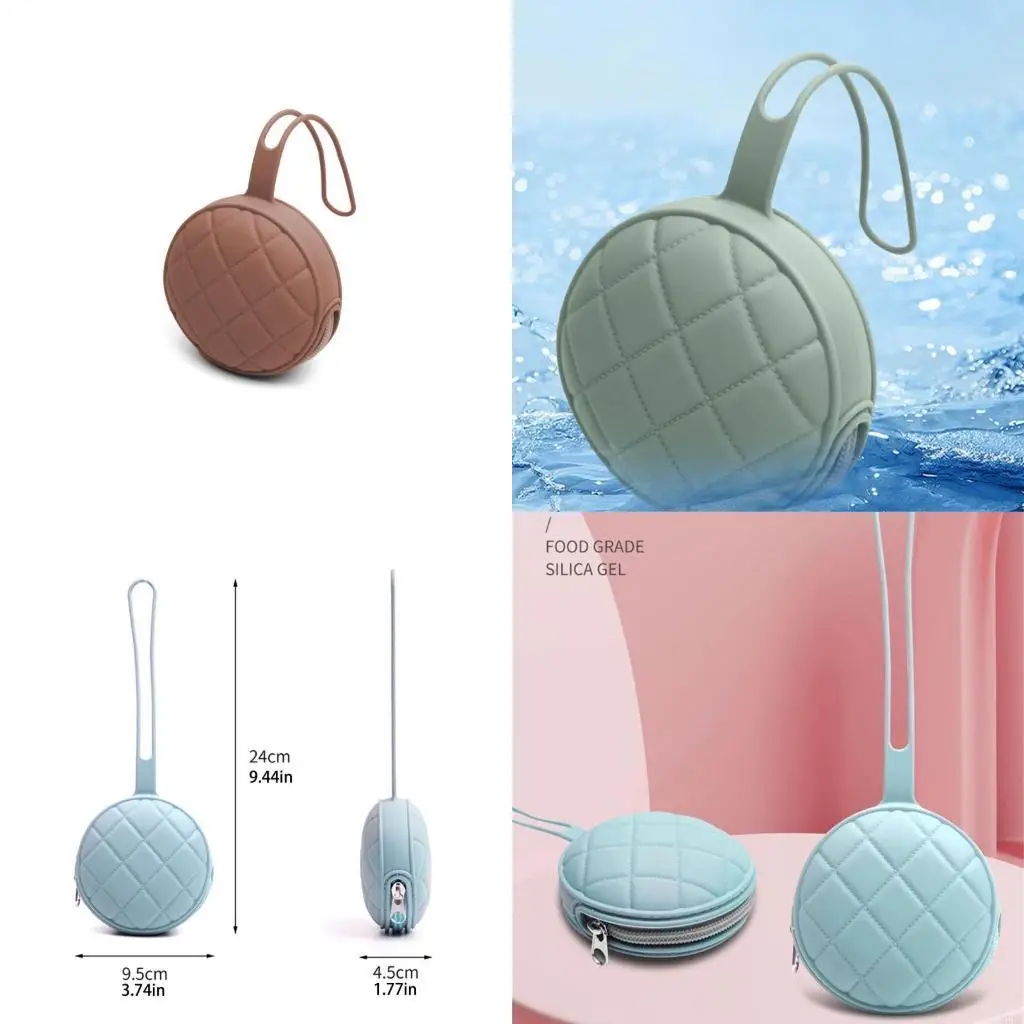 

97BE Silicone Pacifier Holder for Diaper Bag Silicone Case for Baby Pacifiers