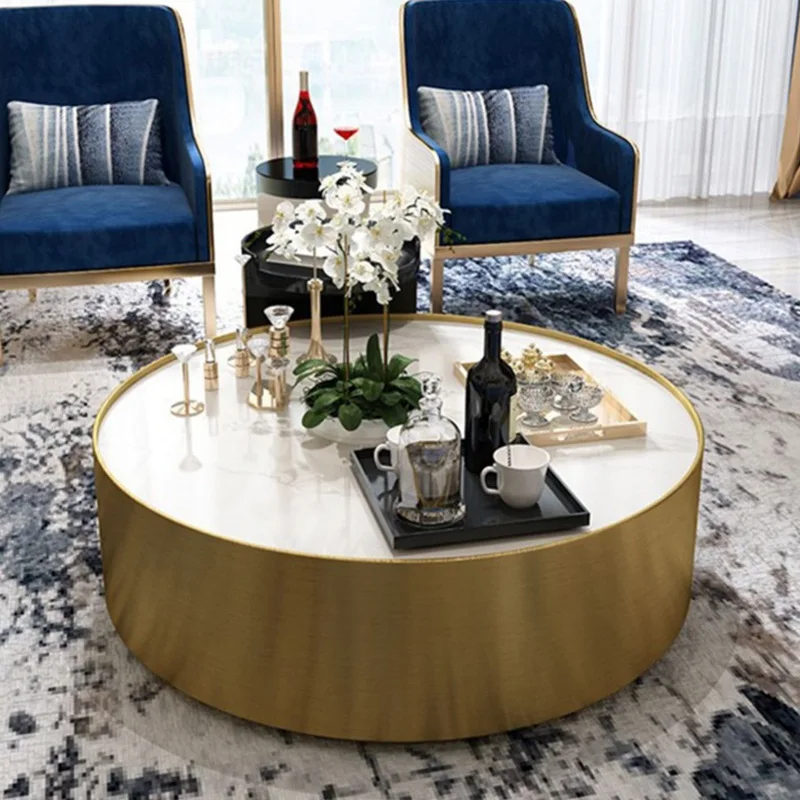 -For Nordic Rock Panel Italian Minimalist Coffee Table Modern Luxury High-End Marble Craftsmanship Exquisite Stainless Steel&