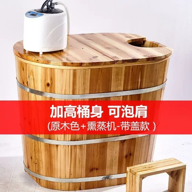 Cubo de baño, bañera, bañera, cubo de madera, hogar completo