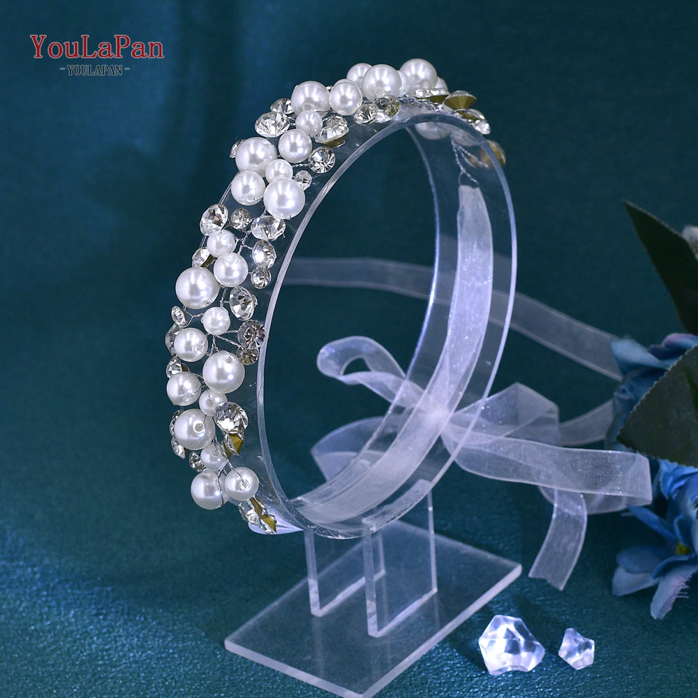 

YouLaPan Elegant Wedding Pearl Headband Bridal Hair Accessories Handmade Bridesmaid Headpiece Women Party Fashion Headwear HP745