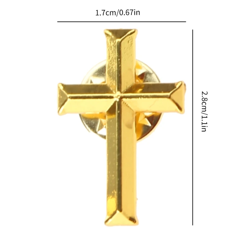 10pcs/set Golden Cross Metal Badge on Christian Cross Pin Brooch Jewelry For Women Men Party Jewelry Accessories Gifts