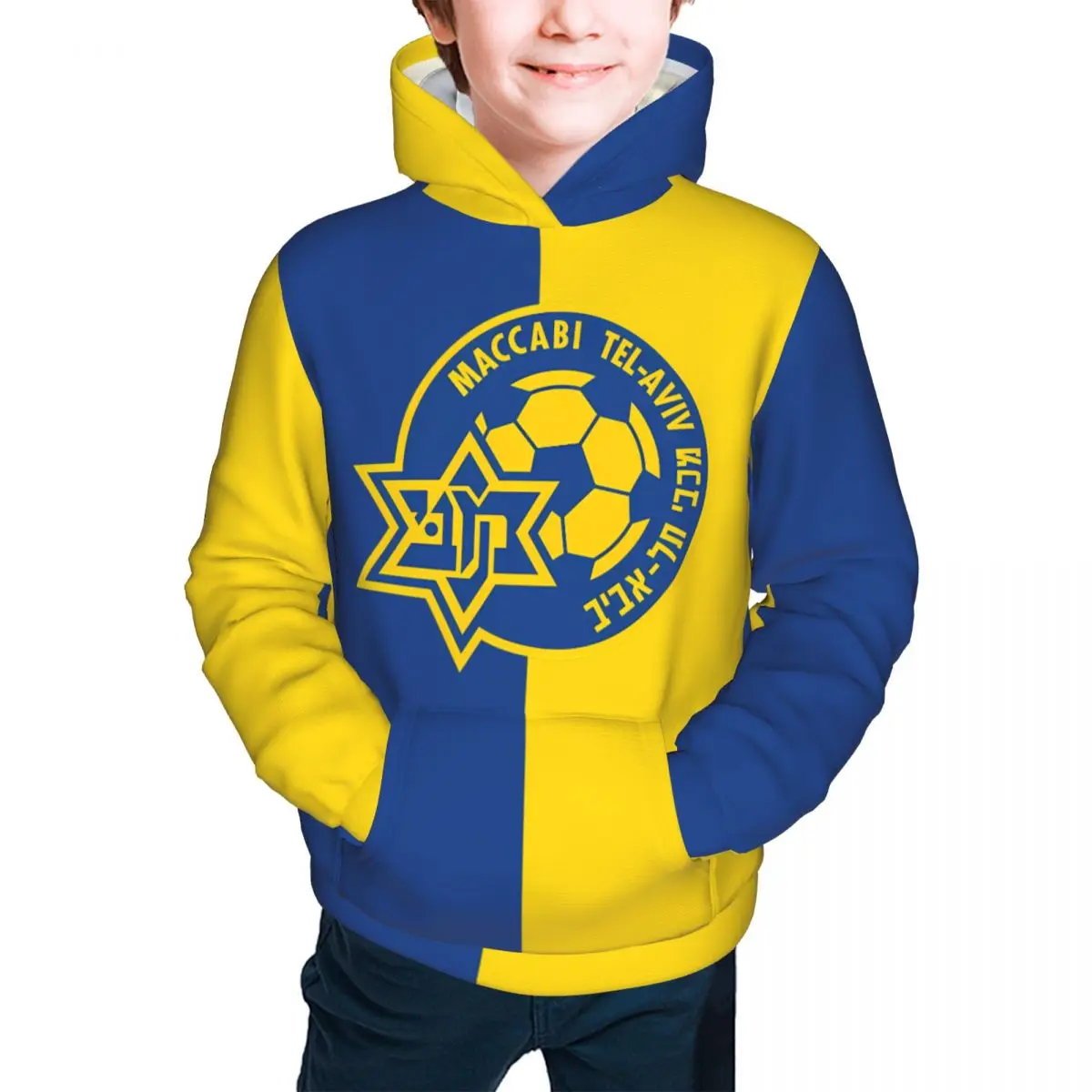 Maccabi Tel Aviv Children's Pullover Hoodie Youth Sweatshirt Kids Casual Hooded Hoodies Youth Sportswear Tracksuit