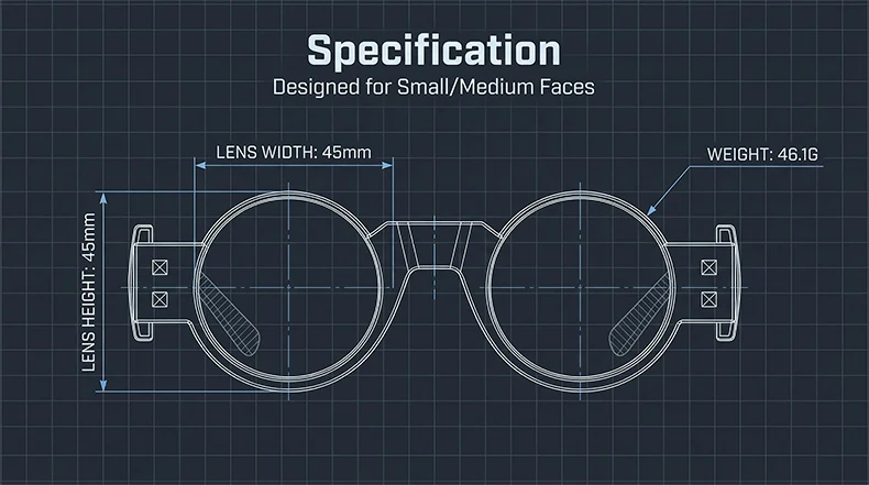 Kleine Runde Steampunk-Sonnenbrille für Herren 2026 Luxusmarke Y2K Punk Sonnenbrillen für Männer Retro Fahrbrille UV400 Schutz – Detail 7