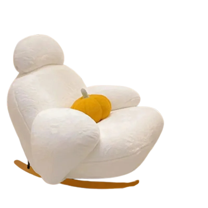 Comfy Relax Simple Chair Accent White Beaty Lazy Sofa Rocking Chair Puffs Designer Reading Fauteuils De Salon Nordic Furniture