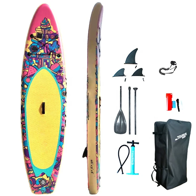 

Weihai Factory Custom Sup Board Wood Style Inflatable Surf Board Paddleboards