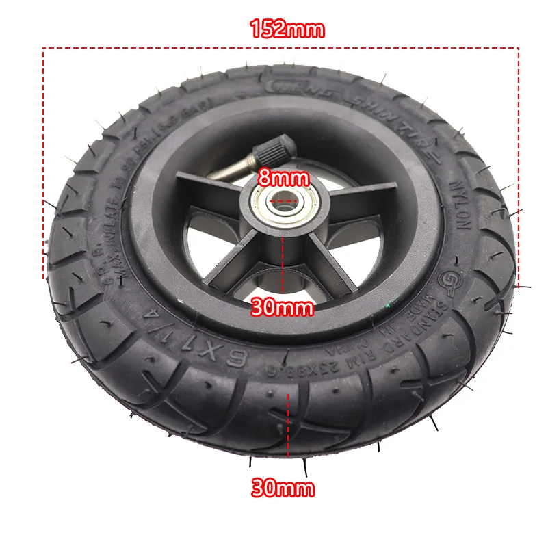 for 6x1 1/4 tyre 6 Inch Pneumatic Tire Motorcycle Scooter Inflation Wheel With Hub  Inner Tube Electric  E-bike 150MM