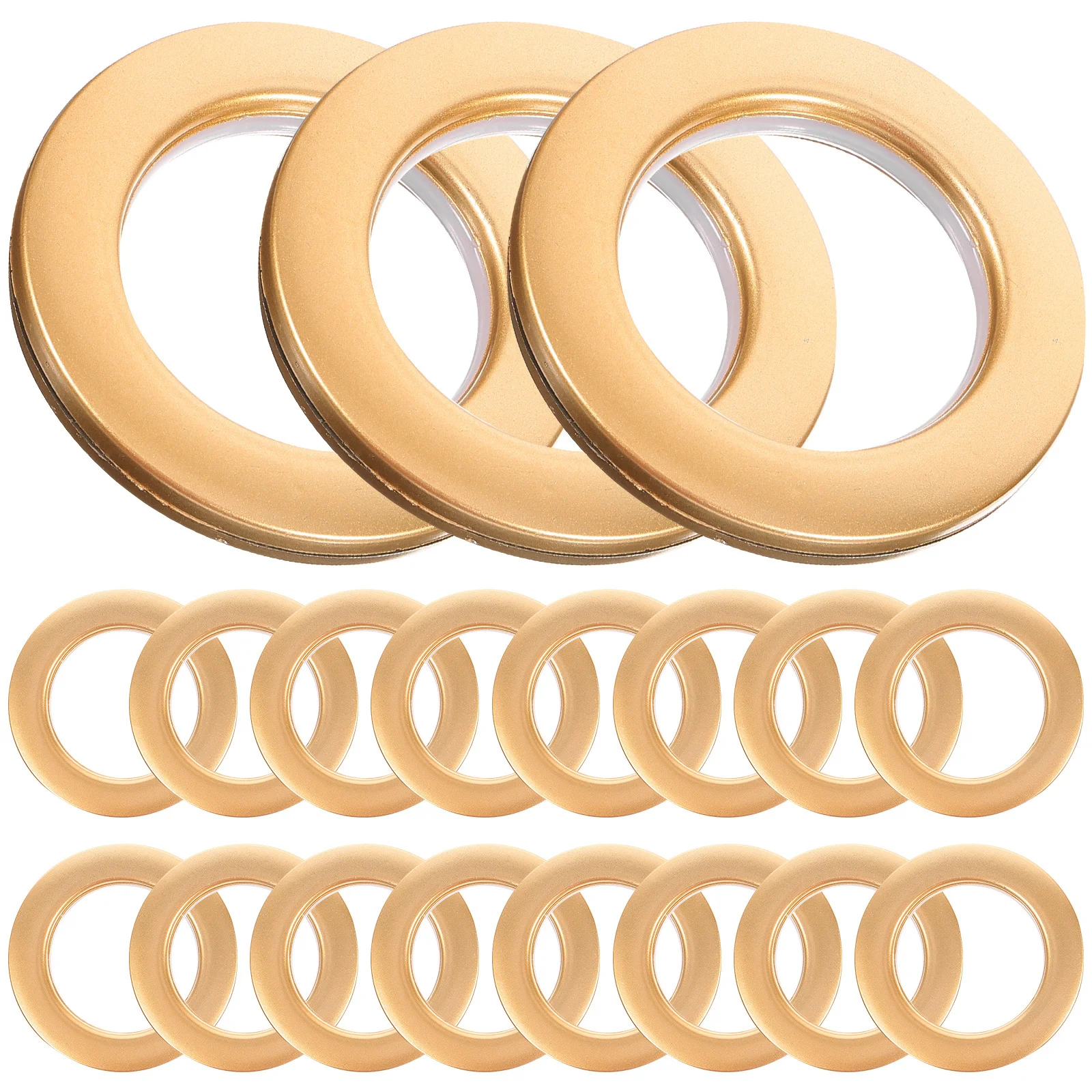 80pcs Roman Ring Curtain Accessories Plastic Grommet For Window Shower Door Drapes Modern Home Decor Smooth Slide Matte Golden