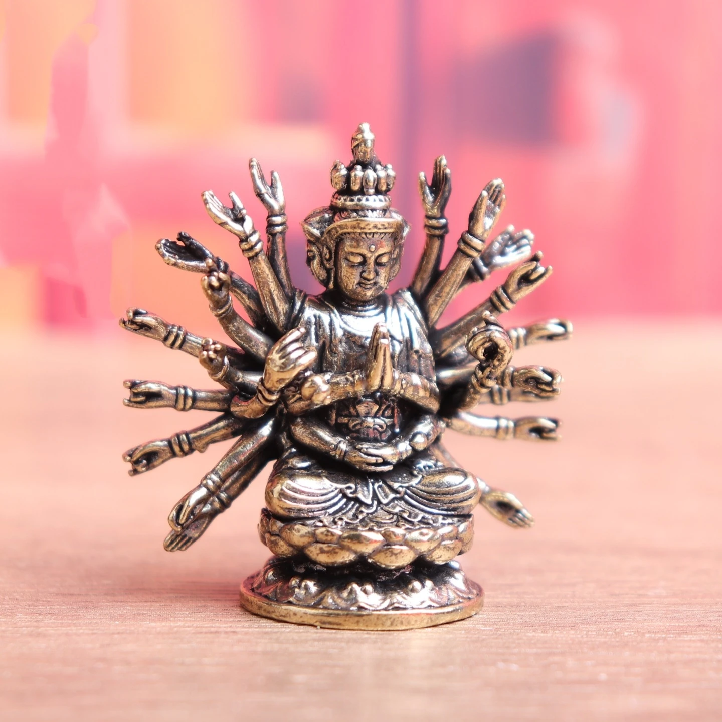 Vintage Brass Spiritual Meditation Figurine Zen Desk Decor Mindfulness Collectible Eastern Inspired Shelf Ornament