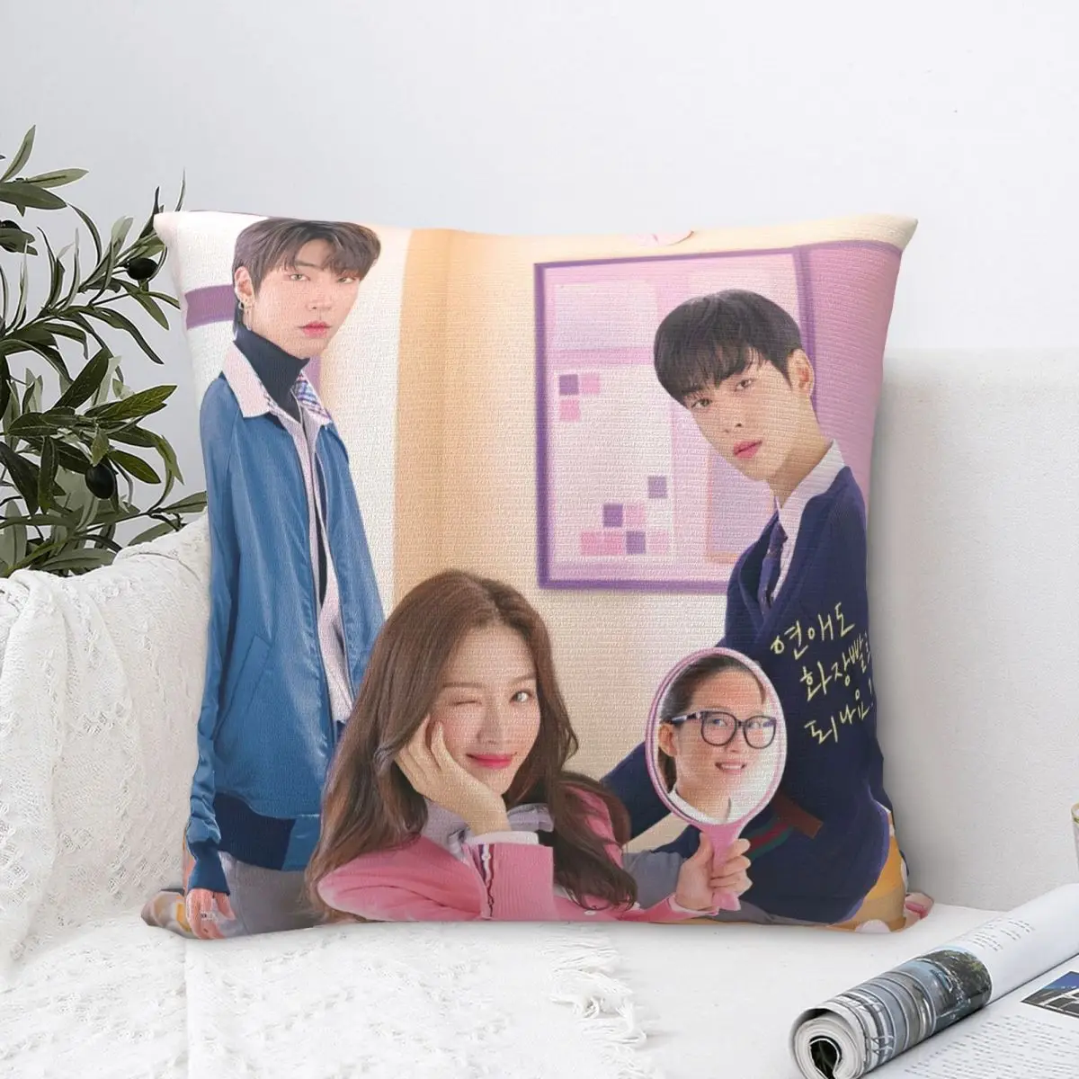 True Beauty Series Hwang In Youp Cha EunWoo Pillowcase Polyester Cushion Cover Decoration Throw Pillow Case Cover Home Zipper