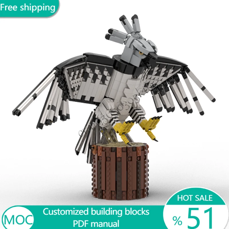 

1268 PCS Animal Harpy Eagle MOC Customize Modular Building Block Simple Model Brick Kids Popular Design DIY Festival Toy Gift