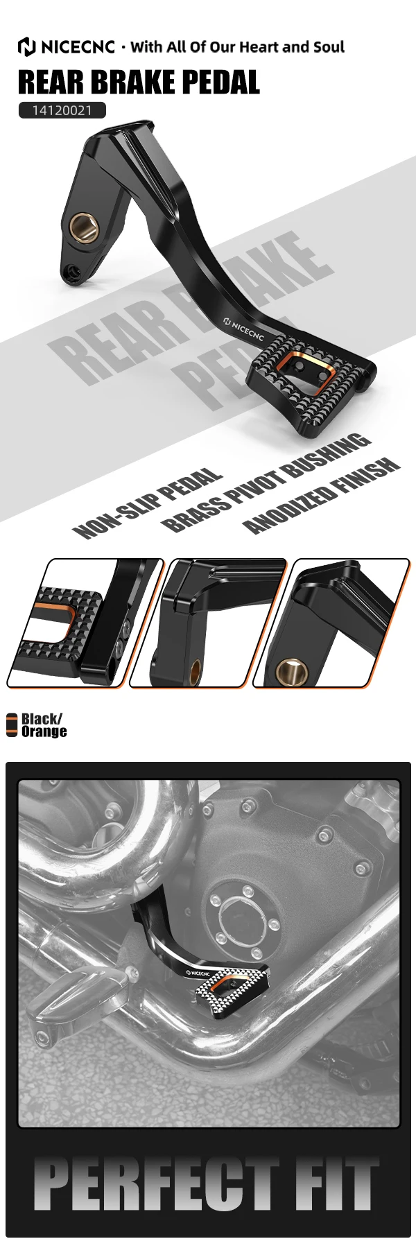 Für Harley Dyna Wide Glide/Street NICECNC Hinterradbremshebel-Pedalsatz für Harley Dyna Bob Low Rider FXDLS 2016–2017 Fat Bob FXDF – Detail 15