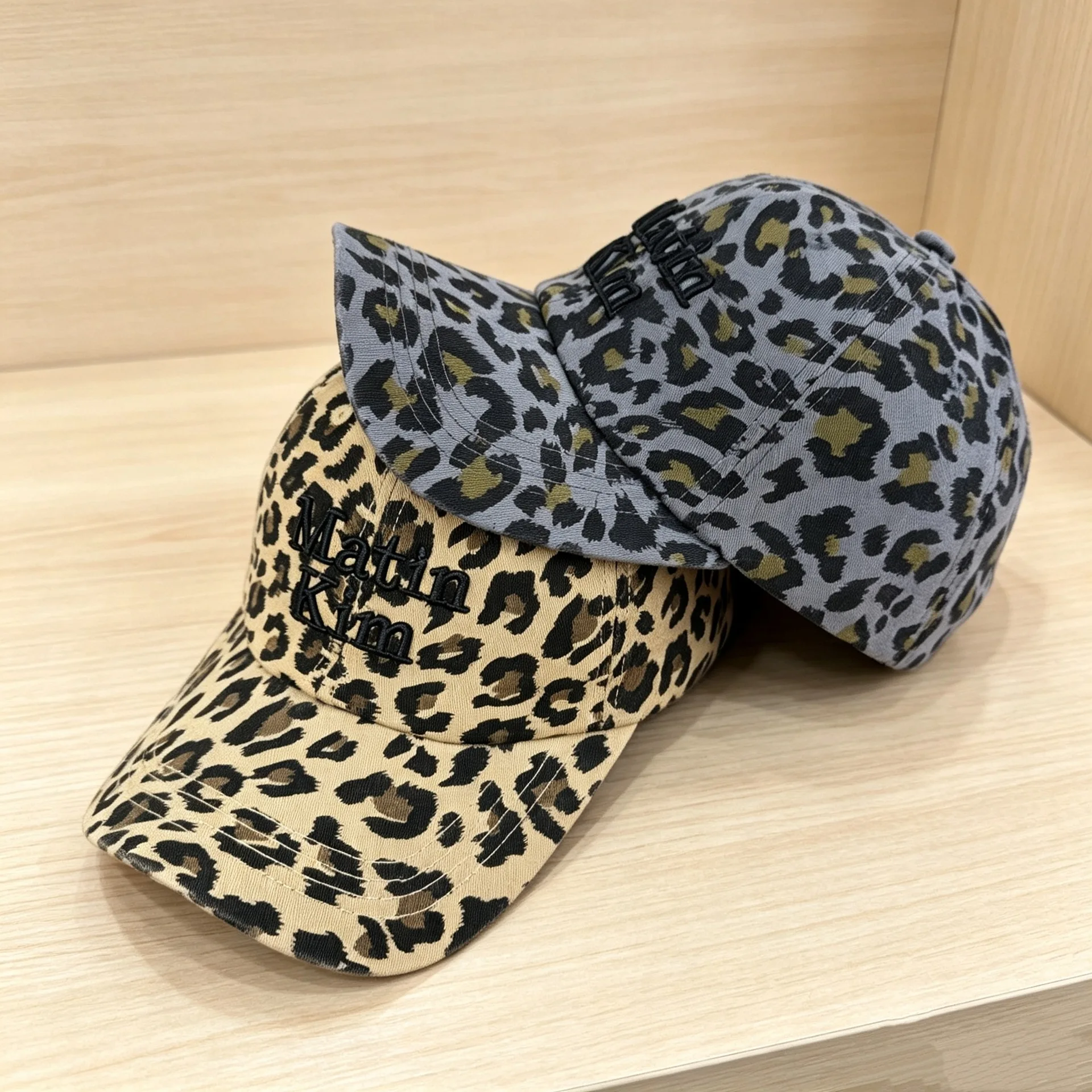 Matin Kim New Trendy Retro Leopard Print Baseball Cap, Korean Sun Visor Hat Unisex