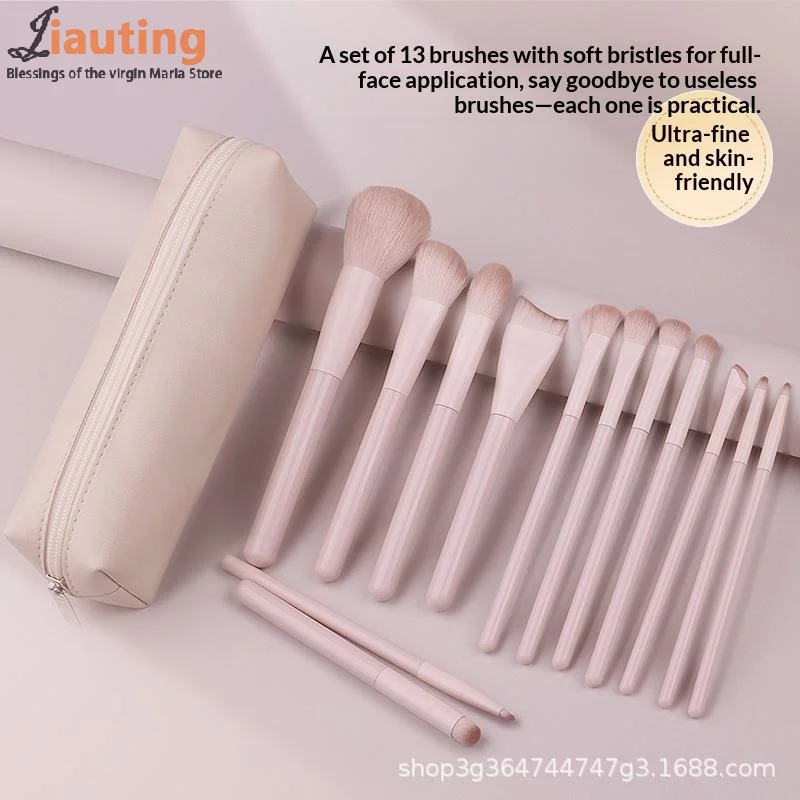 Juego de brochas de maquillaje, 13 Uds., corrector, colorete en polvo, sombra de ojos, resaltador, base, herramientas cosméticas de belleza