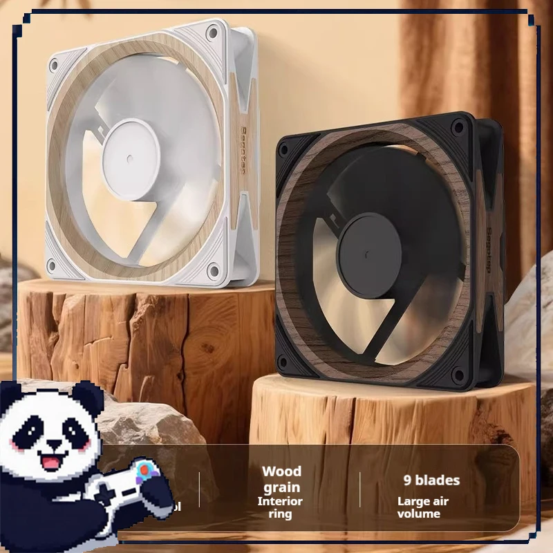 

Zhenmu 12cm Chassis Cooling Fan No Light Pwm Intelligent Temperature Control Wooden Heat Sink, Desktop Computer Host Accessories