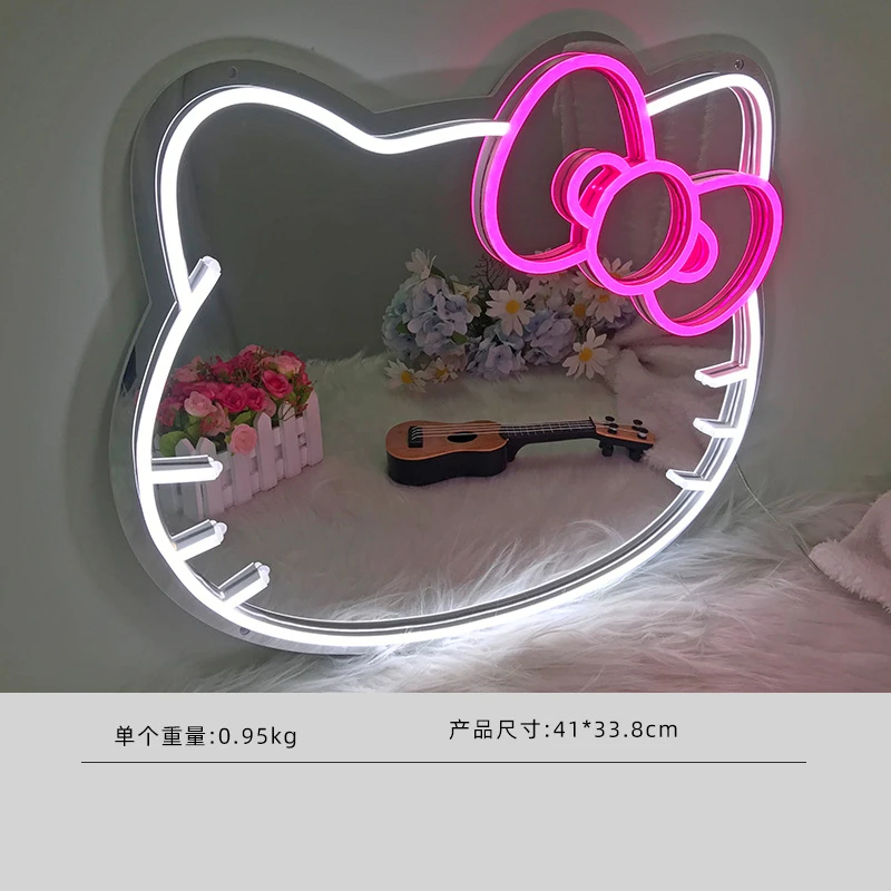 LED Spiegel Neonlicht Kreatives Design Atmosphäre Licht Schlafzimmer Zimmer Dekoration Lampe
