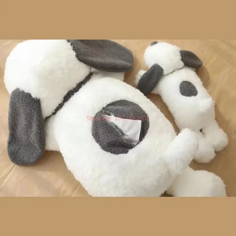 2024 Miniso Snoopy Surroundings Extra Large Puppy Dog Doll Pillow Bed Cushion Fill Doll Paper Box Cover Plush Doll Birthday Gift