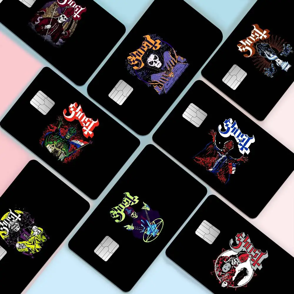 Band G-Ghost Anime Spend or Save Funny Shell On Off Ultra Thin No Fade Sticker Skin Cover Film for Debit Credit Card