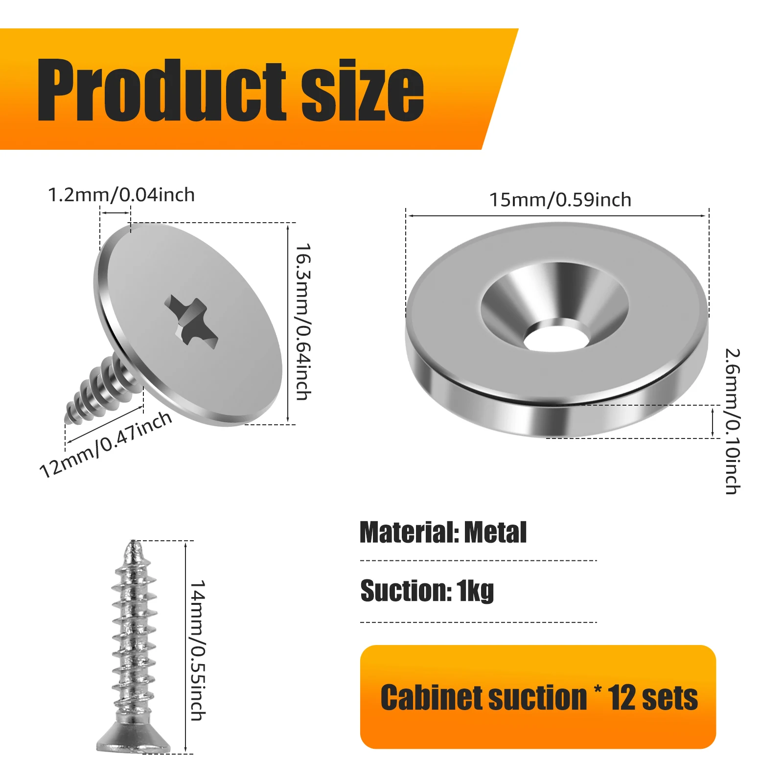 تجهيزات الأثاث 12 قطعة باب مغناطيسي قوي أقرب خزانة المصيد مزلاج إغلاق مخفي خزانة الباب الصيد