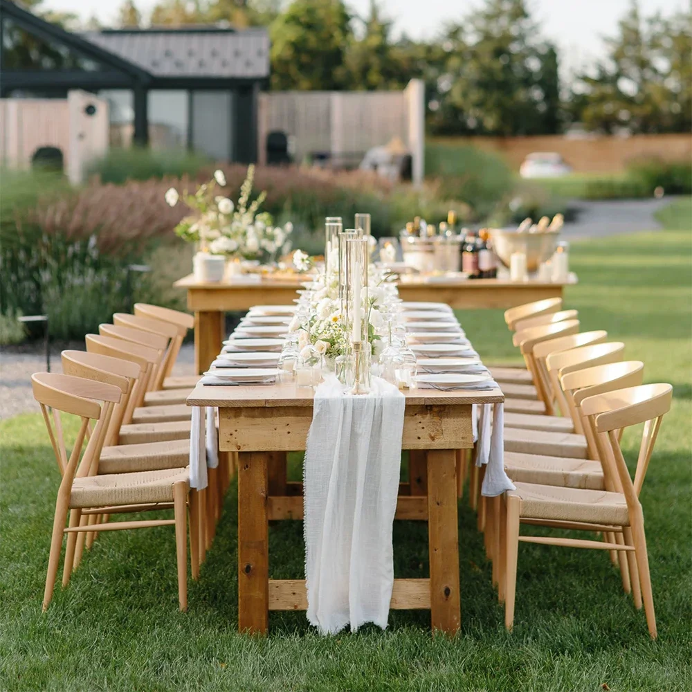 

Personalize Vintage Wedding Table Runner,Retro Burr Texture Dining Table Path,Cotton Gauze Kitchen Dinner Chair Decoration