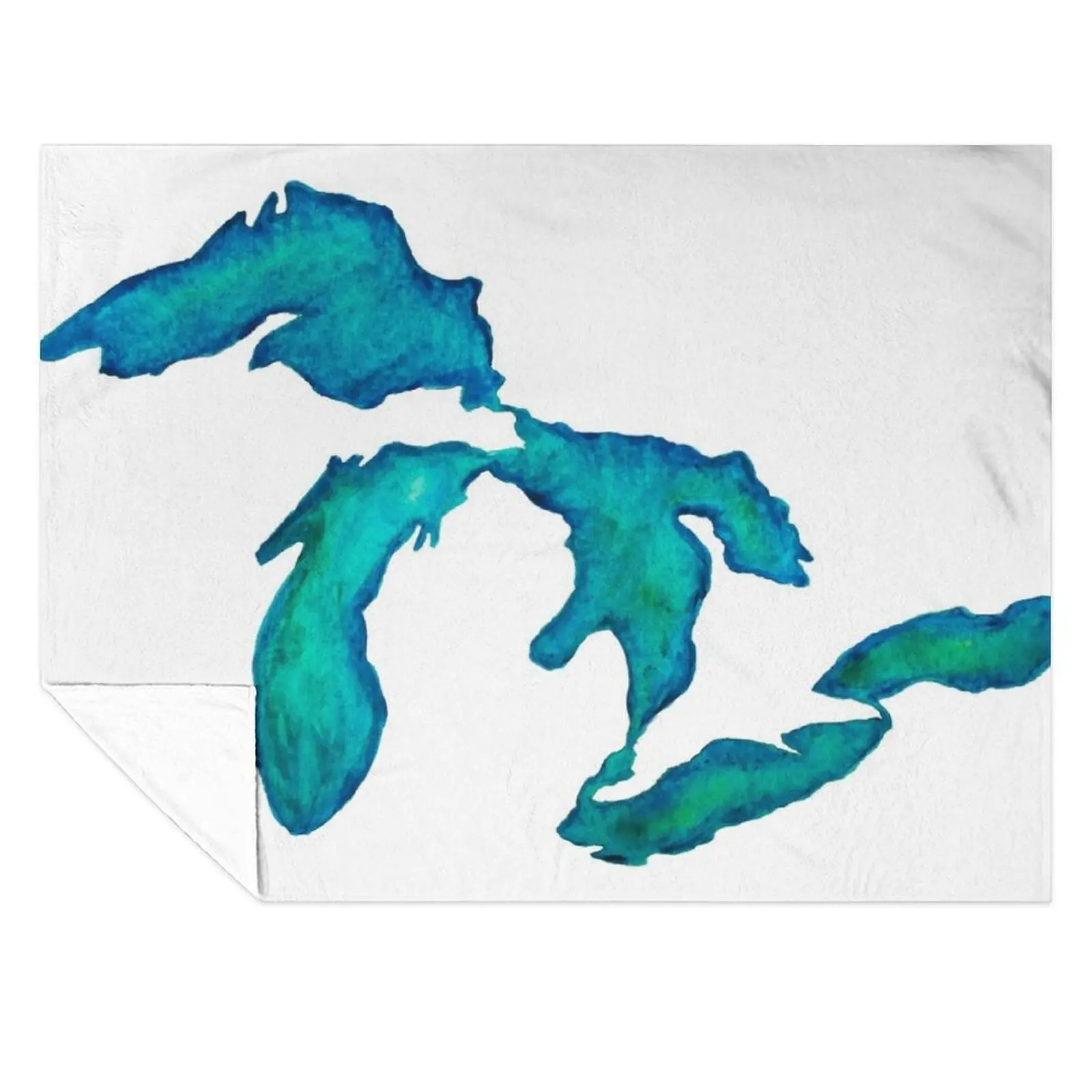 

watercolor Great Lakes Throw Blanket Luxury Designer Cute Plaid Luxury St Furrys Blankets