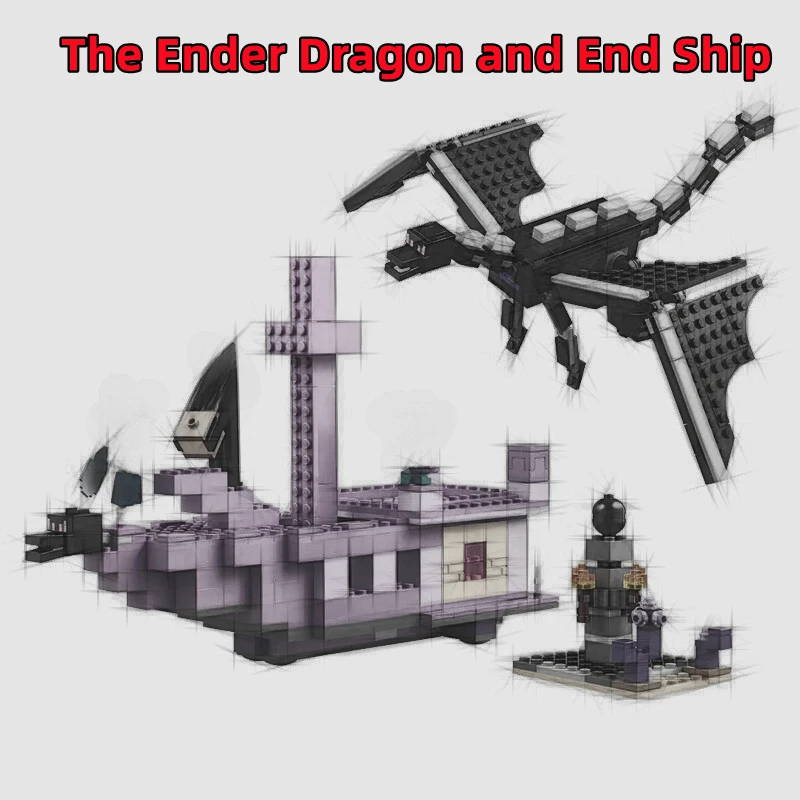 

2026 Новые совместимые комплекты MOC «Мой мир» City Series Der Enderdrache y das Endschiff Juguete 21264 The Ender Dragon & The End Ship