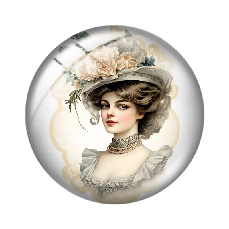 ريترو ستايل فيكتوريا نوبل 12/18/20/25 مللي متر الزجاج كابوشون سوار قلادة خواتم للمجوهرات التجريبي أقراط الظهر صنع النتائج