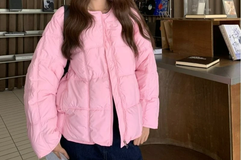 سترة قطنية عصرية برقبة دائرية للنساء لشتاء 2025 معطف دافئ سميك غير رسمي فضفاض جديد #2