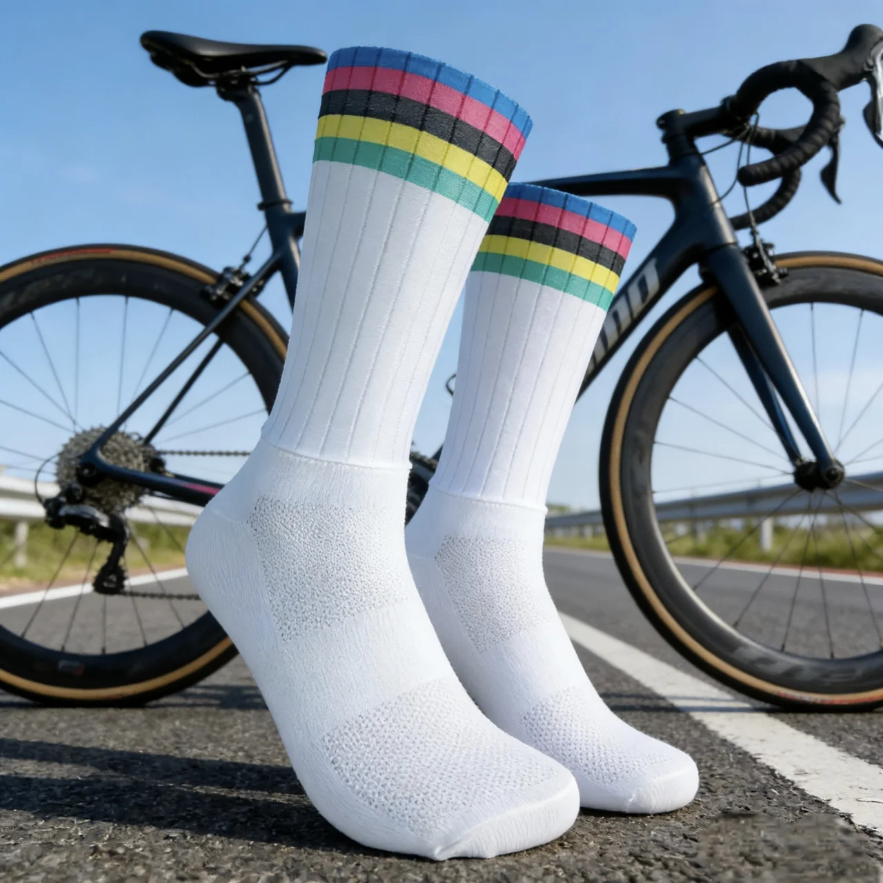 

New Pro Team Aero compression Cycling Socks Anti Slip Silicone summer Men women Bicycle Sport Running Bike Socks breathable