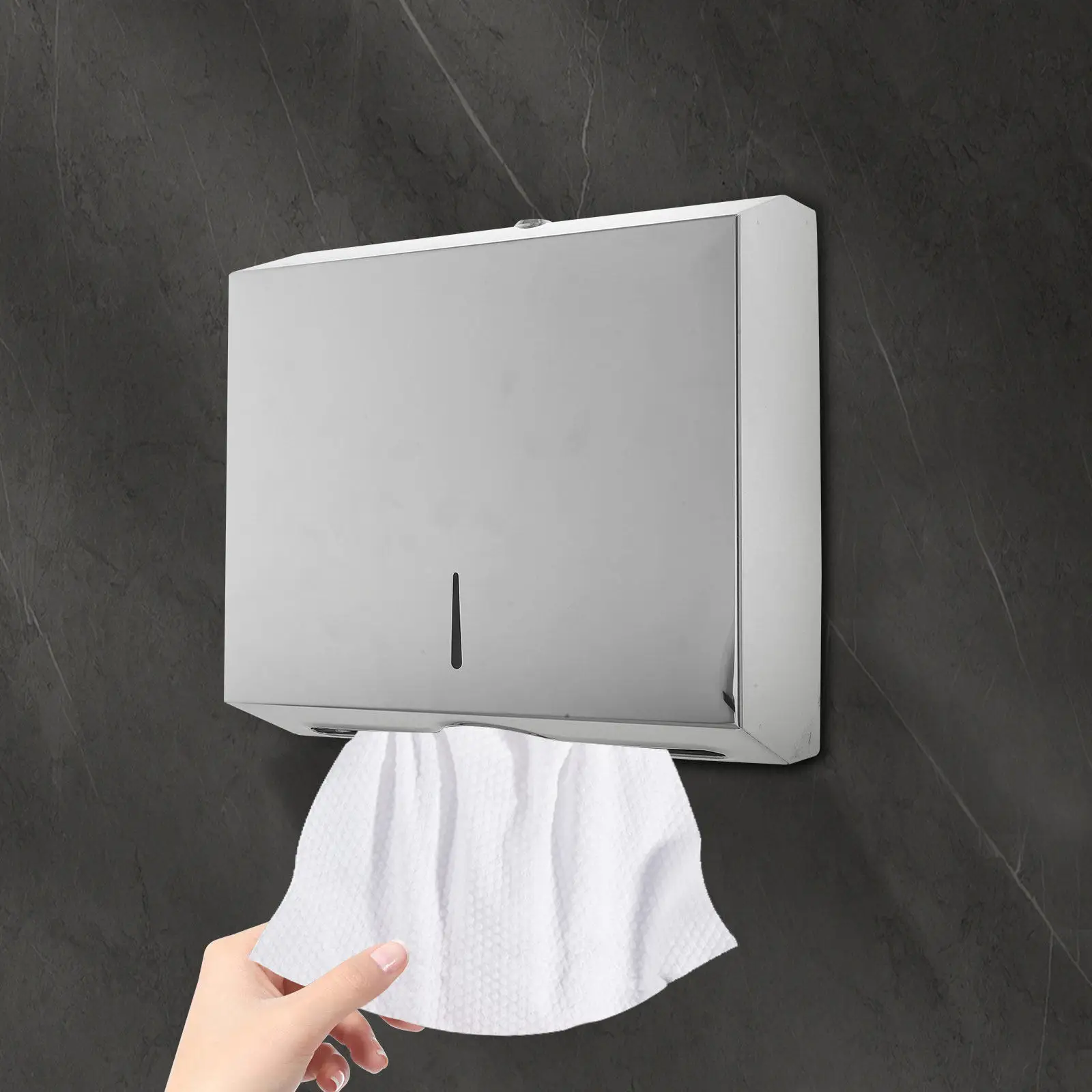 

Stainless Steel Paper Towel Dispenser Wall Mount Commercial Tissue Holder for Bathroom Kitchen Bathroom Paper Towel Holder