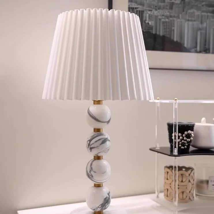 Wabi in stile giapponese-**** vento naturale giallo travertino crema vento retrò soggiorno studio lampada da letto in marmo medievale