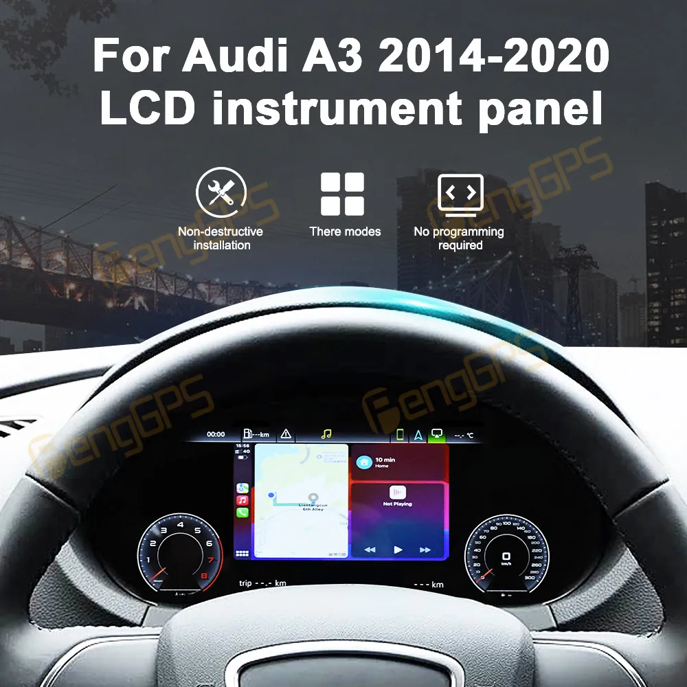 Car Virtual Cockpit Instrument Panel For Audi A3 2014-2020 Digital Cluster Dashboard Auto Speed Meter Display Tachometer Screen view 2