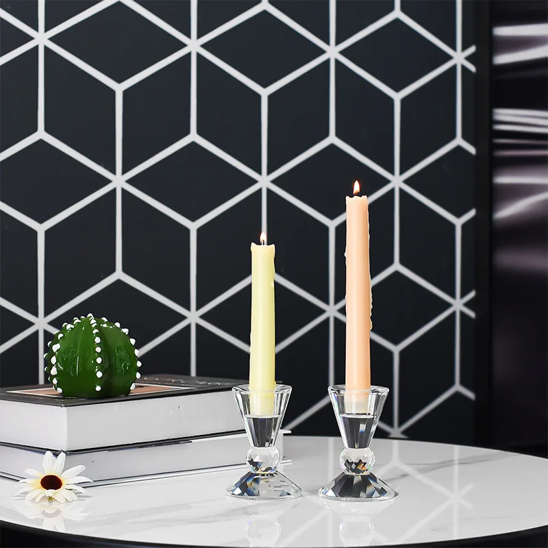 

Легкий роскошный свечник из хрустального стекла, свадебный романтический декор, украшение для стола, выставочные украшения, оптовая продажа свечников.