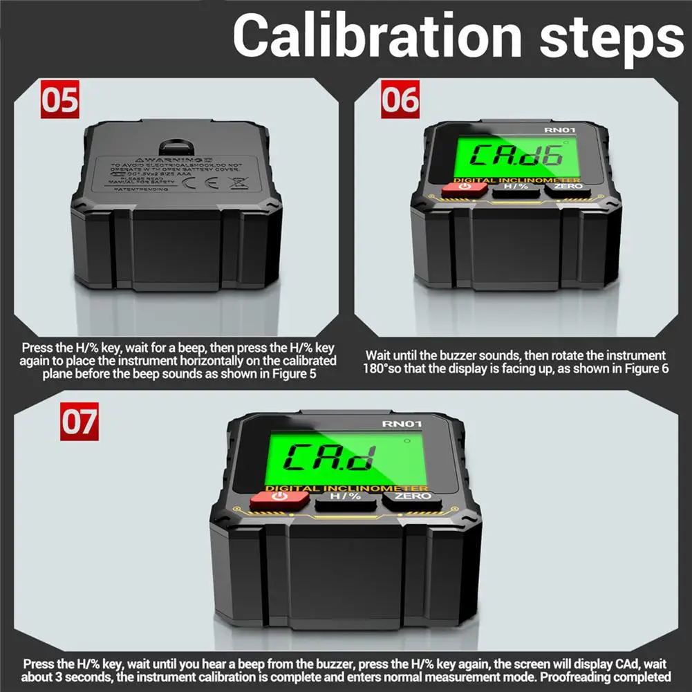 RN01 Digitale Hoekmeter Elektronisch Niveau Backlit Gradenboog Inclinometer Niveau Hoek Heerser Finder Houtbewerking Meetinstrument