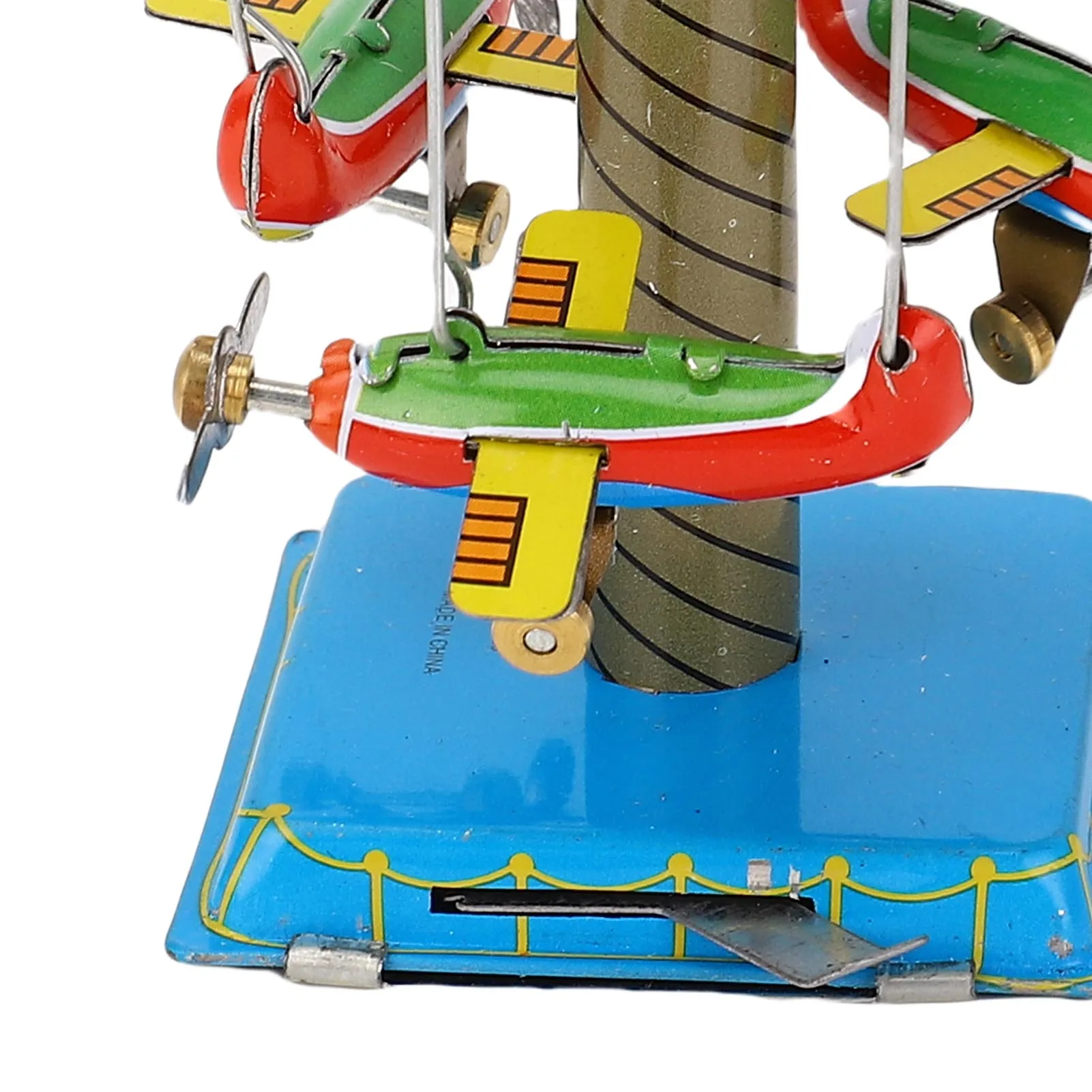 Collectible Tin  Airplane Carousel MM089 Retro Nostalgic Clockwork Spring Rotating Plane Figurine Aircraft Tin Plane Carousel view 5