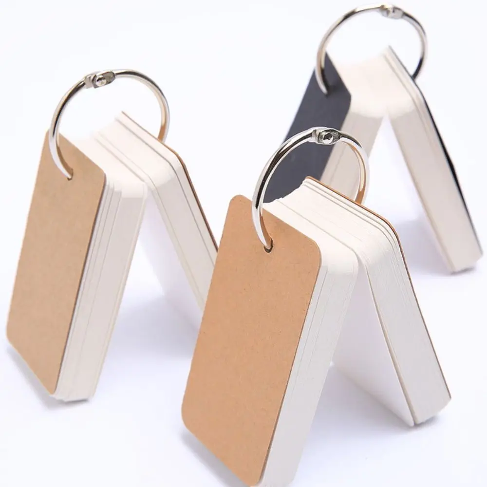 Blocco note colorato a fogli mobili con anello in metallo Blocco note per carte vuote fai-da-te Copertina rigida Mini notebook di cancelleria