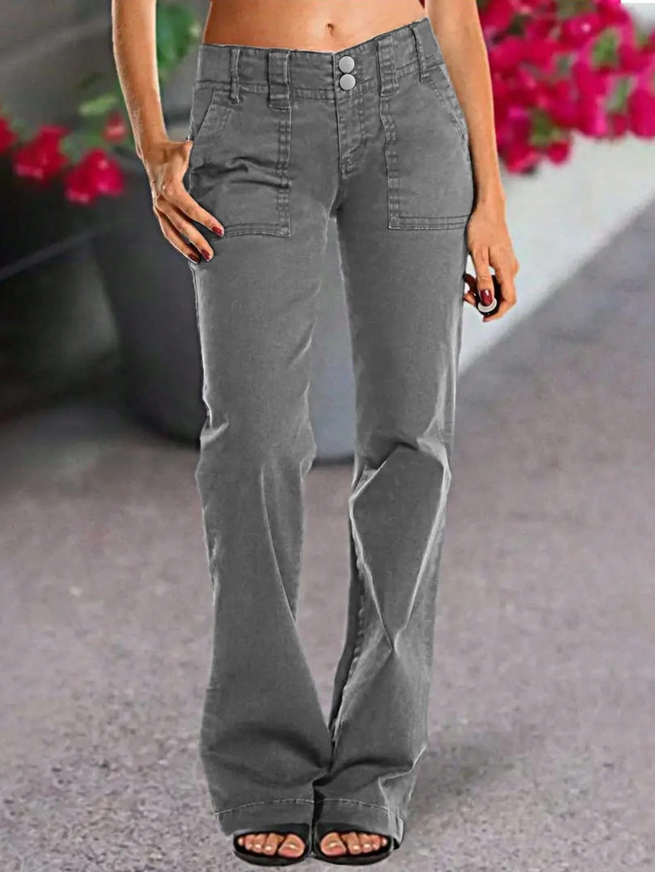 

Women's Straight Leg Slimming Gray Denim Jeans - Stylish & Comfortable Perfect for Every Occasion