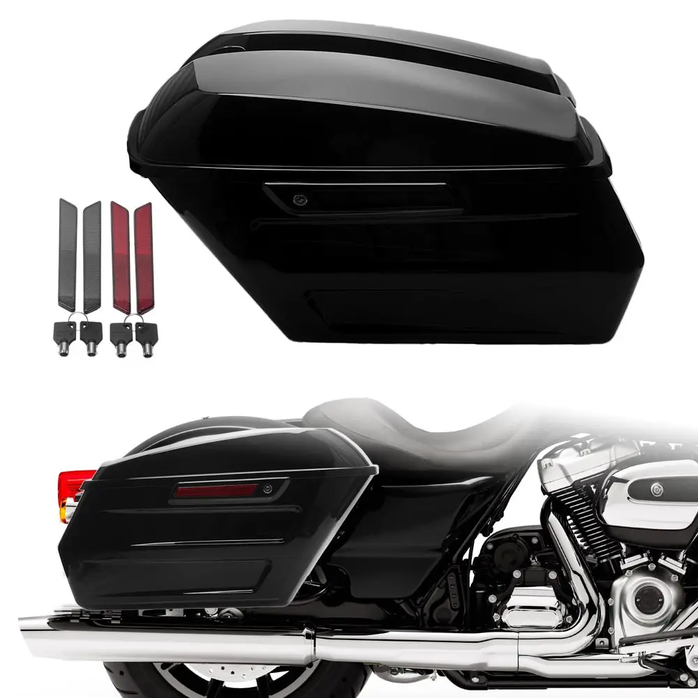 

Motorcycle 1 Pair Black Chopped Saddlebags Hard Accessories For Harley Touring Road King Special FLHRXS 2021 2022 2023 2024 2025
