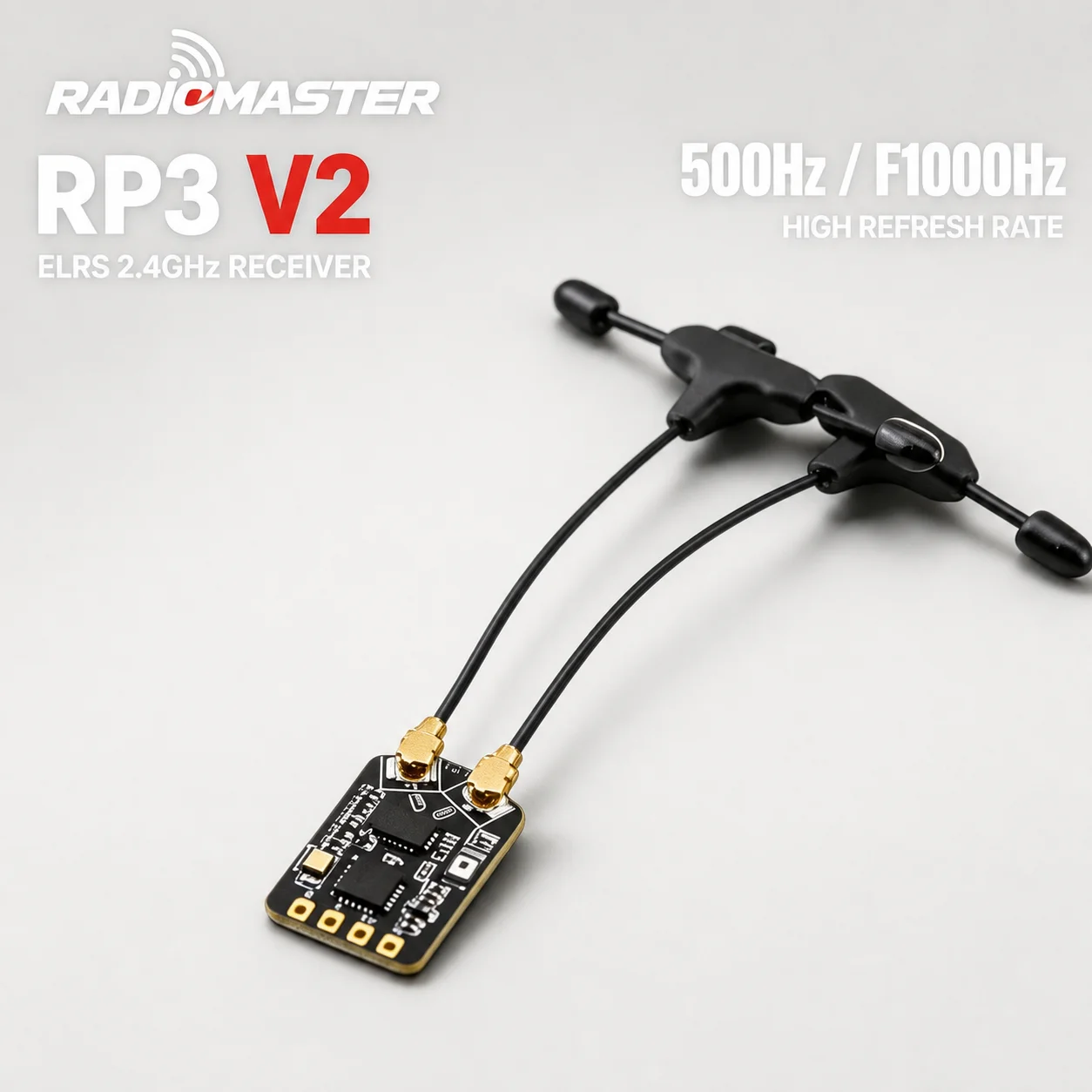 RadioMaster RP3 V2 ELRS 2.4GHz Receiver Antenna Diversity Dual T Antennas 100mW Telemetry TCXO CRSF Nano RX for FPV Racing Drone