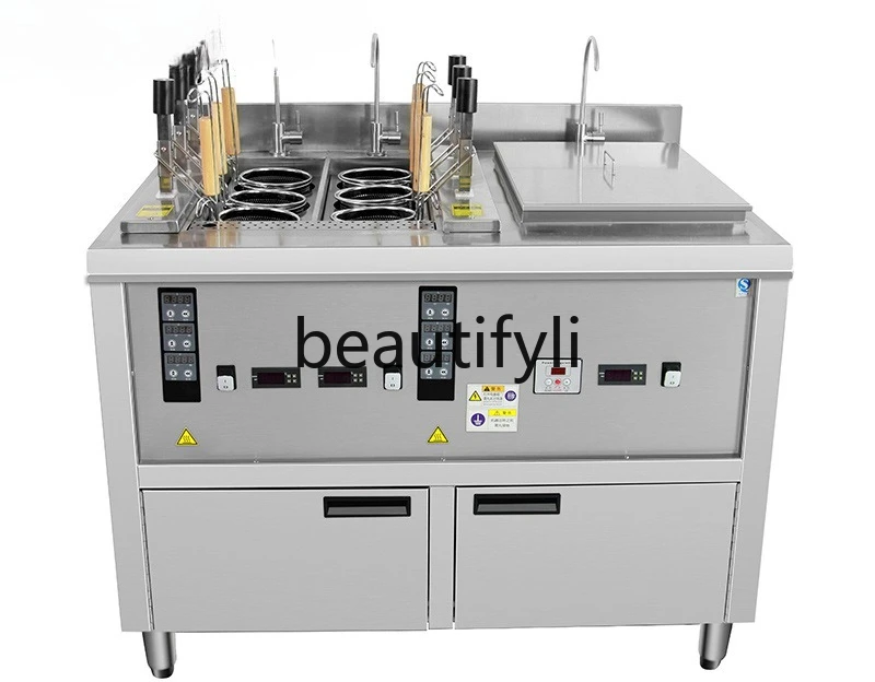 

Automatic lifting noodle cooking stove Commercial electric rice noodle soup stove Gas equipment